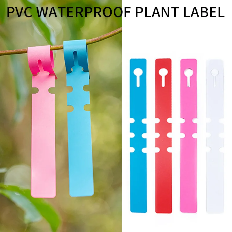 

100Pcs/Set PVC Plastic Plant Marker Plant Lable plant Markers For Garden Ring Plant Tag 21*2cm Waterproof Reusable