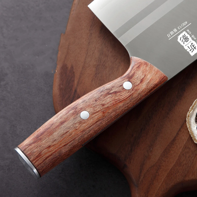 

Kitchen Knife Household 40CR13Stainless Steel Chopping Bone Chopping Wooden Handle Chef Knife Special Knife Set Kitchen