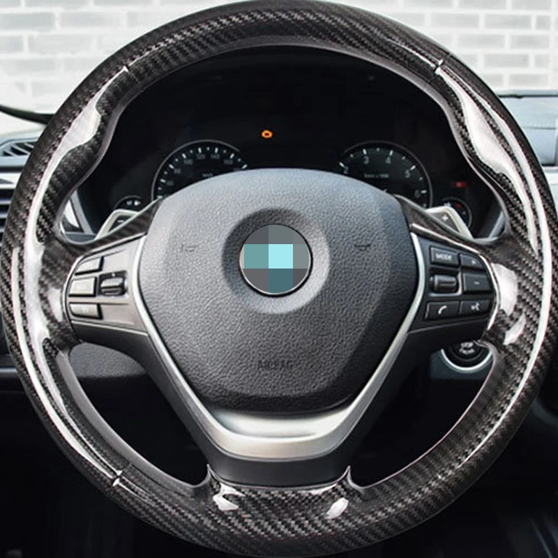 Купить Рулевая ручка из углеродного волокна для BMW 3 серии F30 5 серии F10 F18, чехол для рулевого колеса, автомобильный аксессуар