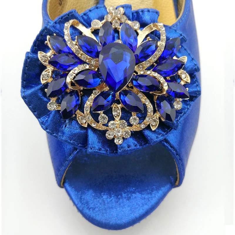 2019 комплект из туфель и сумочки в итальянском стиле синего цвета вечерние