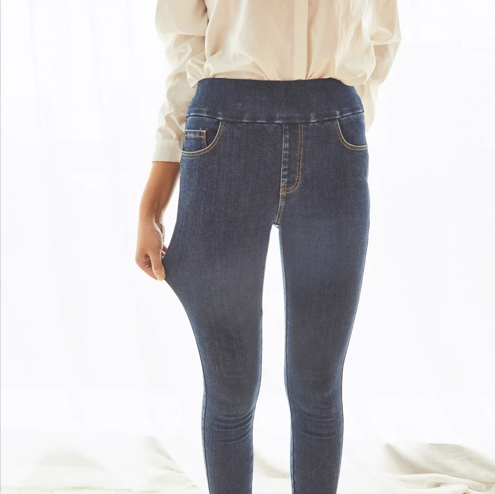 

Jeans children's spring, summer, autumn and winter plus velvet slimming slimming pants stretch all-match outer wear