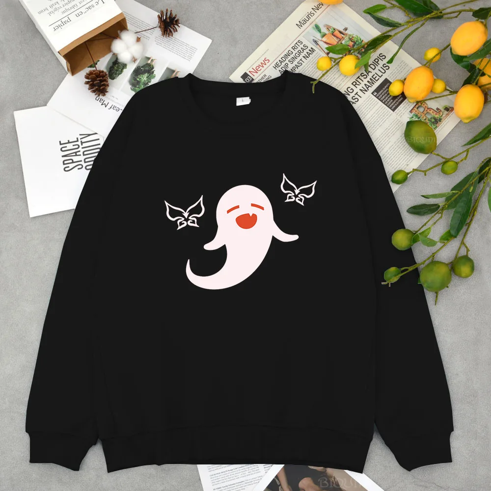 

Genshin Impact Hutao Ghost Oversized Sweatshirt Crewneck Printing Kawaii Clothes Women Winter Harajuku Wram Sudaderas Para Mujer