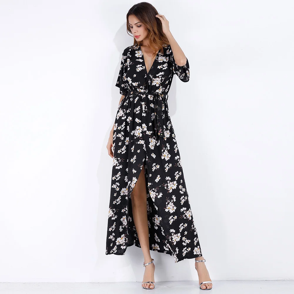 Женское винтажное платье с коротким рукавом и цветочным принтом|Женские платья| |