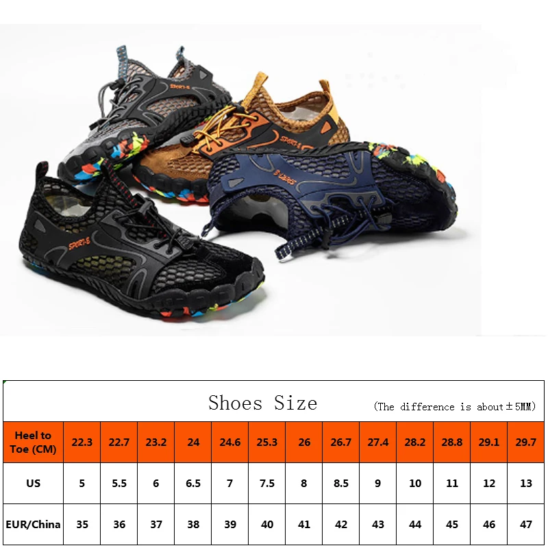 Hiking Shoes Soft Outdoor Sports Water Sneakers Men Quick Dry Barefoot Elastic Shockproof Jogging Sneakers Trekking Waterproof
