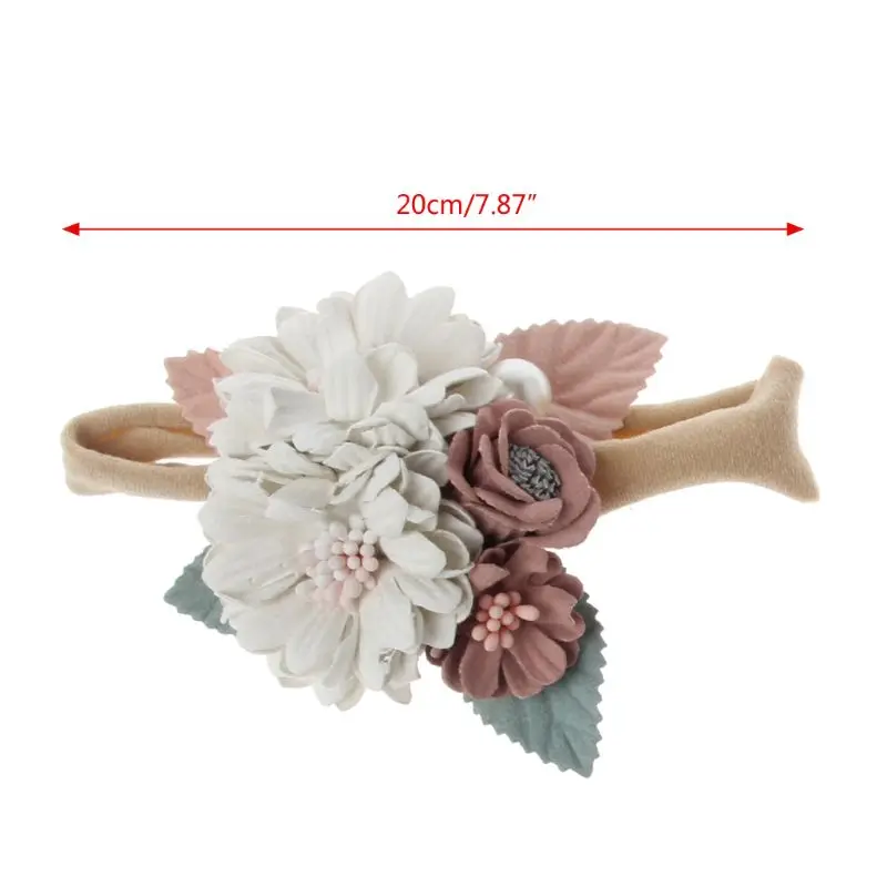 Lovely Baby Headband Fake Flower Nylon Hair Bands For Kids Artificial Floral Elastic Head Headwear | Детская одежда и обувь