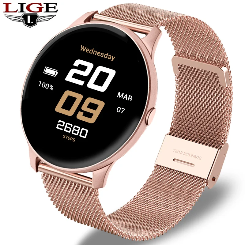 

LIGE 2021 New Smart Watch Men OLED Color Screen Heart Rate Blood Pressure Multi-Function Mode Sport smartwatch fitness Tracker