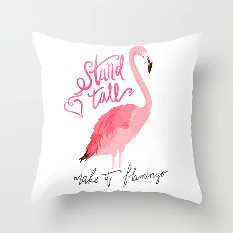 

Flamingo Pattern Decorative Cushions Pillowcase Polyester Cushion Cover Throw Pillow Sofa Decoration Pillowcover 40517-1