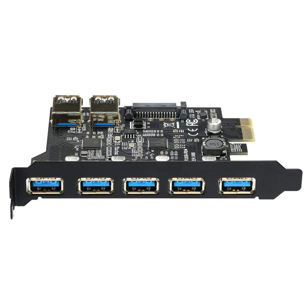 SuperSpeed USB 3 0 7-портовая карта PCI E с 15-контактным разъемом питания SATA PCI-E адаптер