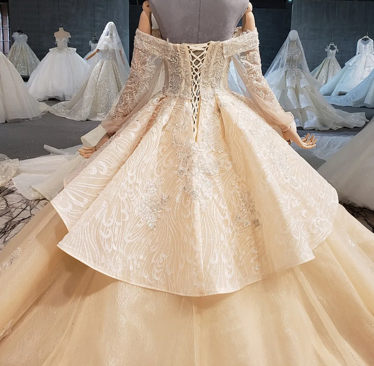 Специальные свадебные платья с открытыми плечами שמלlace кружево сзади ручной