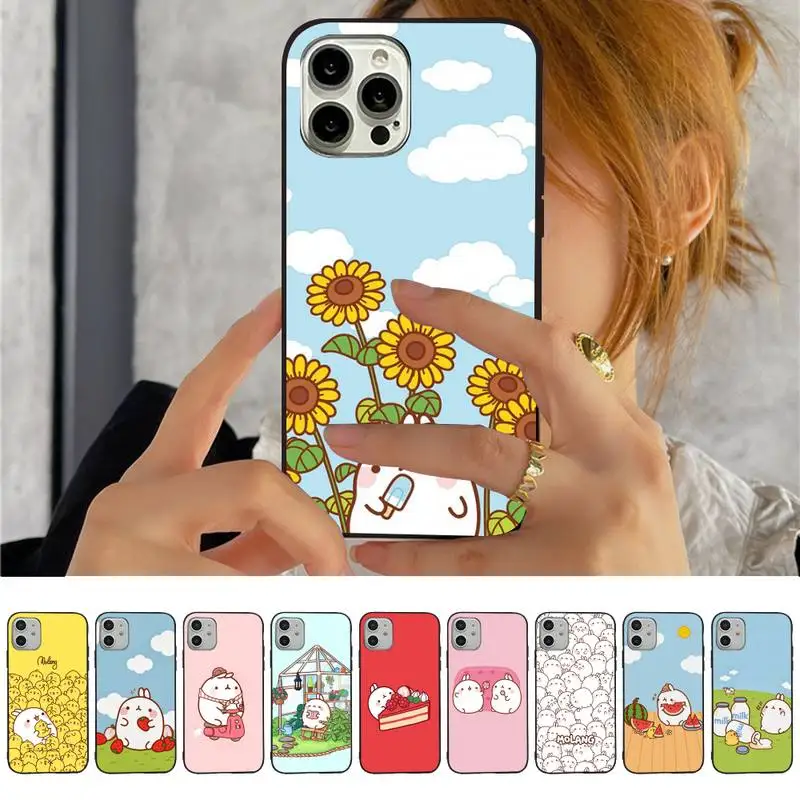 

Molang Rabbits Cutest Kawaii Phone Case For iPhone 13 11 8 7 6 6S Plus X XS MAX 5 5S SE 2020 XR 11 pro DIY Funda