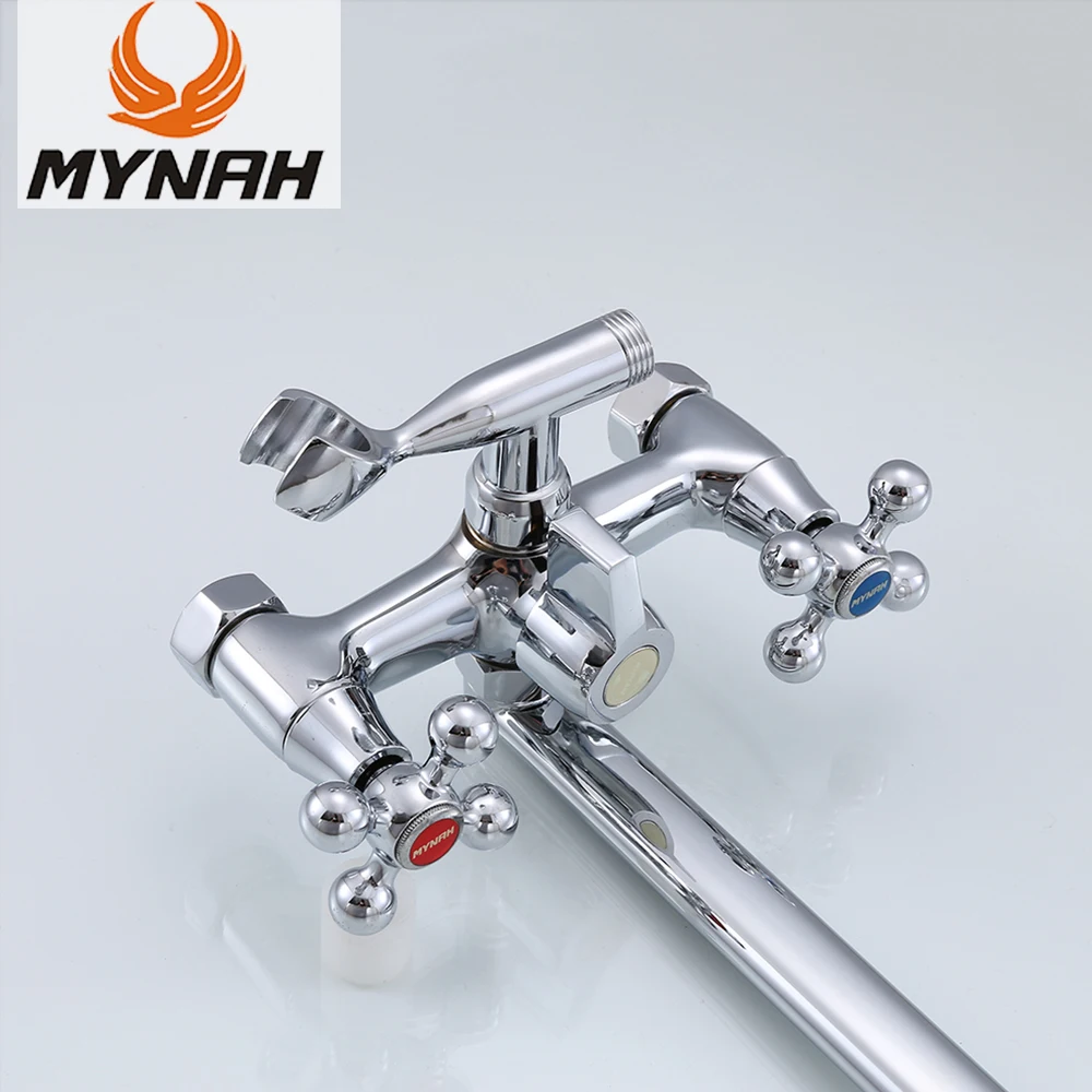 

MYNAH 350mm Long Water Outlet Bath Shower Faucet Set Zinc Alloy Body Bathroom Tap Bathtub Faucet torneiras do banheiro M2361