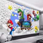 Пользовательский мультяшный фон для детской комнаты аниме Настенные обои для детской комнаты 3D Супер Марио анимация настенные бумаги домашний декор