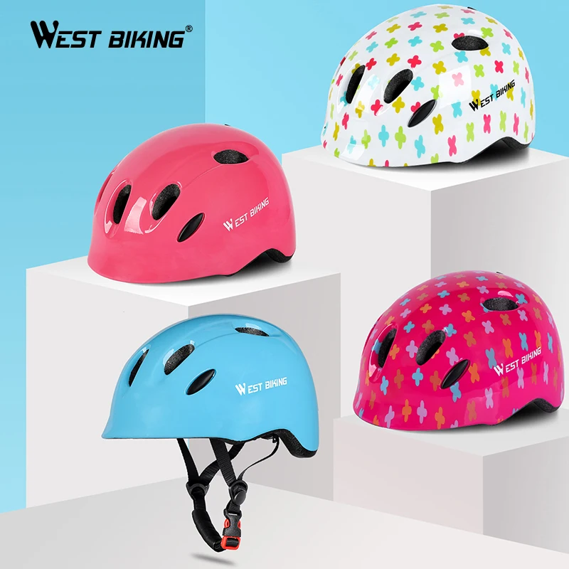 Детский велосипедный шлем WEST BIKING легкий дышащий для катания на роликах и