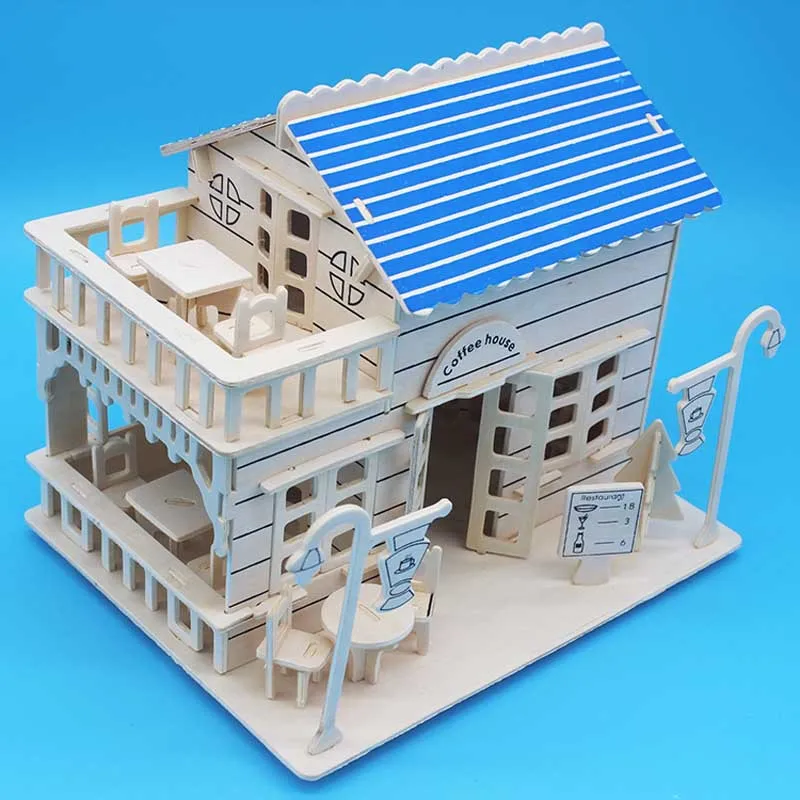 Деревянная развивающая развитие образования игрушки модель Кофейня 3d