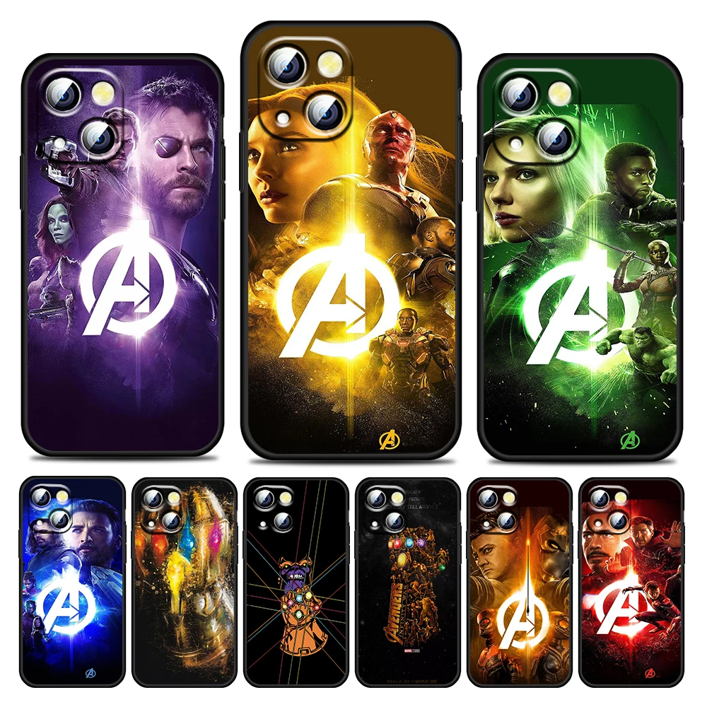 

Marvel Avengers Poster For Apple iPhone 13 12 11 Pro Max Mini XS Max X XR 6 7 8 Plus 5S SE2020 Soft Black Phone Case