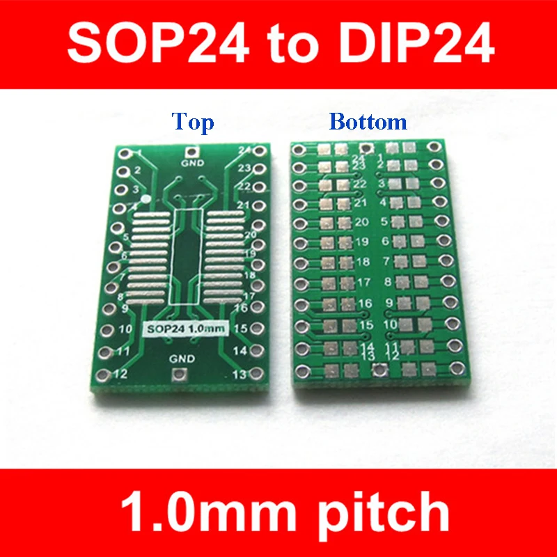 SOP24 к DIP24 IC адаптер Шаг 1 мм разъем тестовая Экспериментальная плата pcb