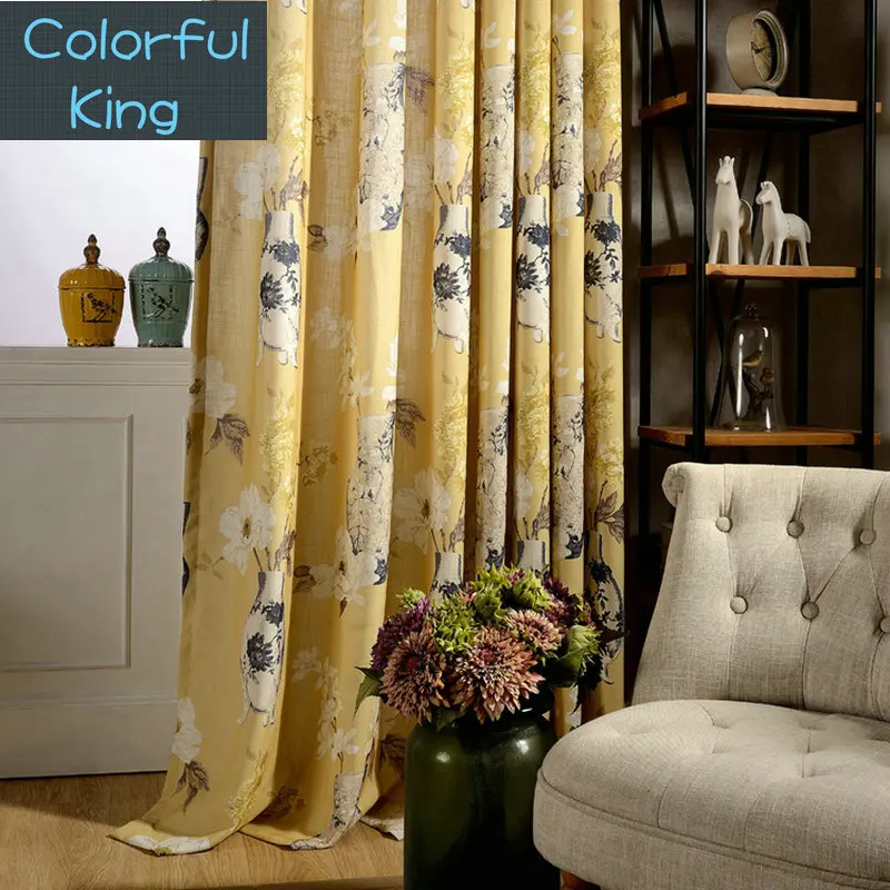 Цветочные шторы для кухни гостиной окна коричневые желтые масляная живопись