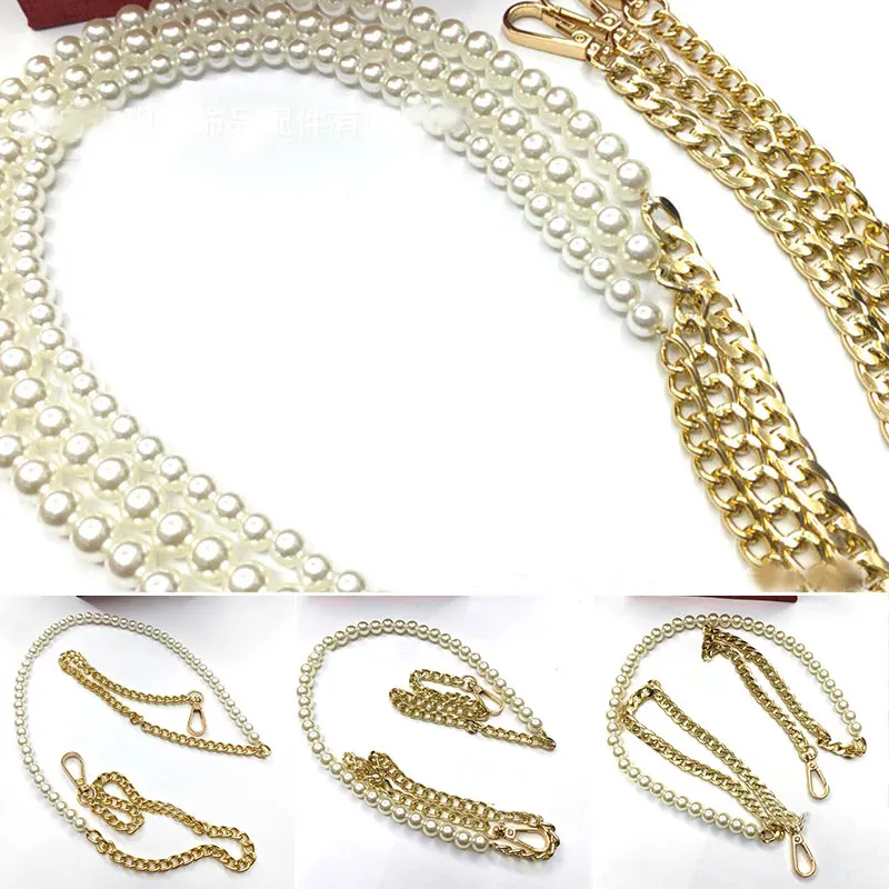 

Ремень для сумки с имитацией жемчуга, цепочка с пряжкой, ручки для сумки, женская сумка, Наплечные сумки, сменный ремешок, длинная сумка, аксе...