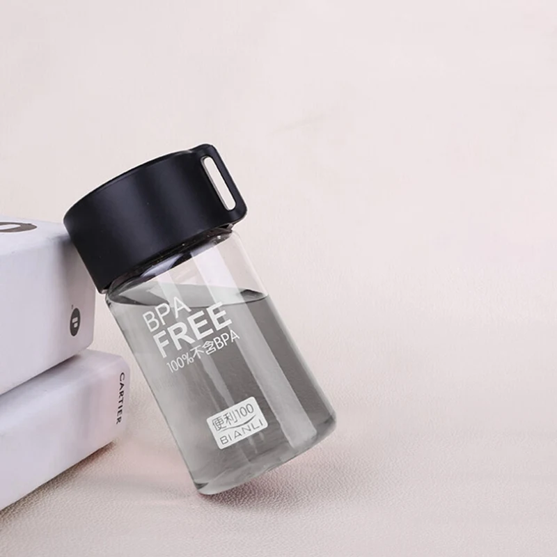 Прозрачная бутылка для воды с веревкой герметичная портативная маленькая