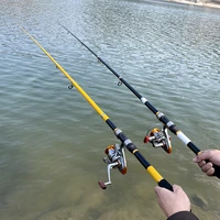 telescopic fishing rod and fishing reel combo sea fishing pole 2 1 3 6m spinning reel kit
