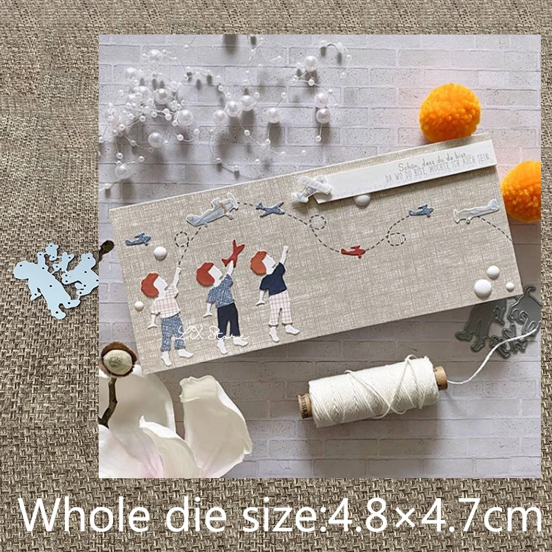 Новый дизайн металлический трафарет для рукоделия пресс формы детей с собаками и