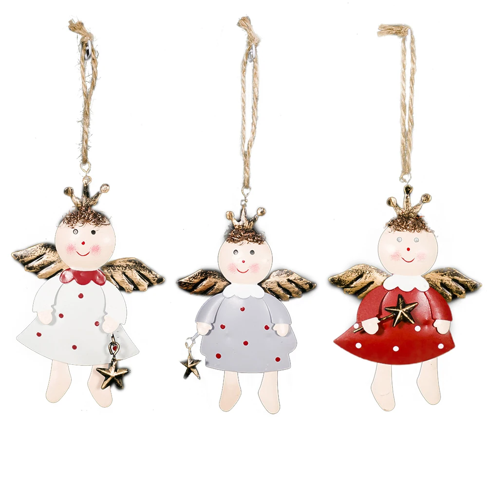 Рождественские украшения на новый год железная кукла ангел подвески для