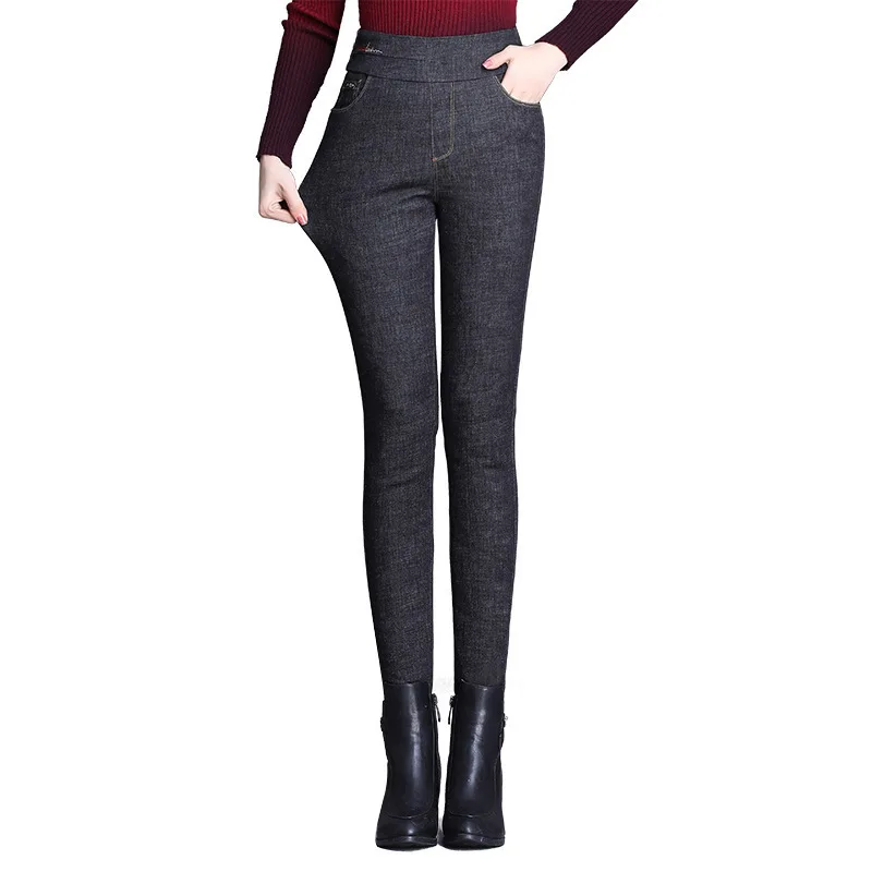 2020 новые зимние теплые толстые эластичные с высокой талией повседневные