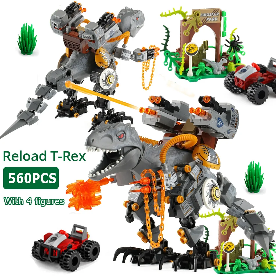 Конструктор Mengwoha Jurassic Reload тираннозавр рекс динозавр мир с фигурками парк