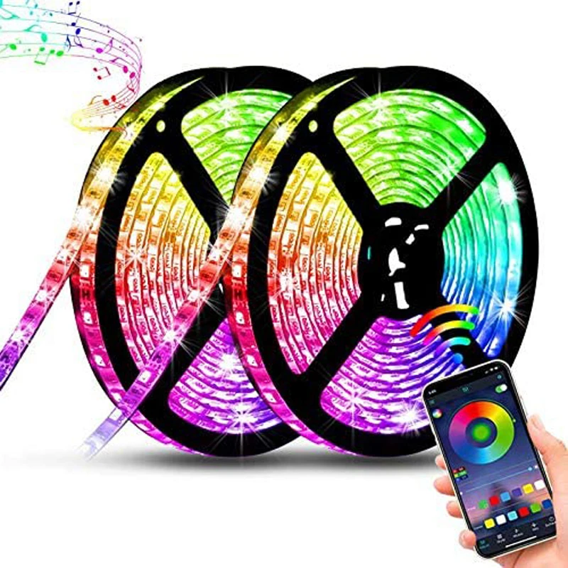 Светодиодная лента RGB 5050 с музыкой и синхронизацией водонепроницаемая