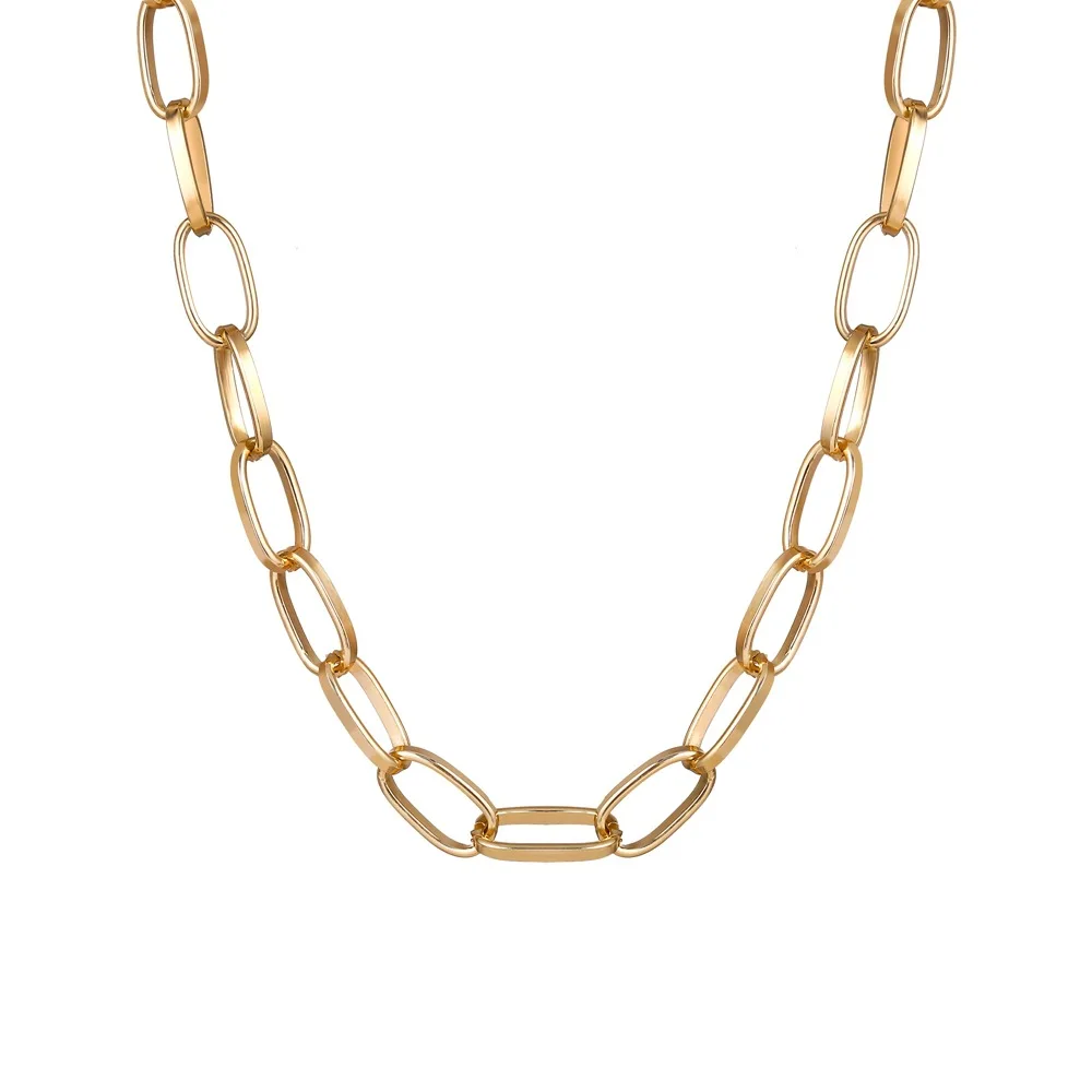 Retro Necklace Chains Chain For Women Exaggeration Collares Collar Necklaces Collier Naszyjnik Colar Choker Cadena Fashion images - 6