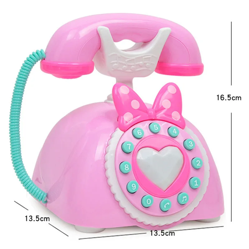 

FBIL-Baby Kids Toy Simulation Retro Telephone Light Music Cartoon Early Education Puzzle Antique Landline