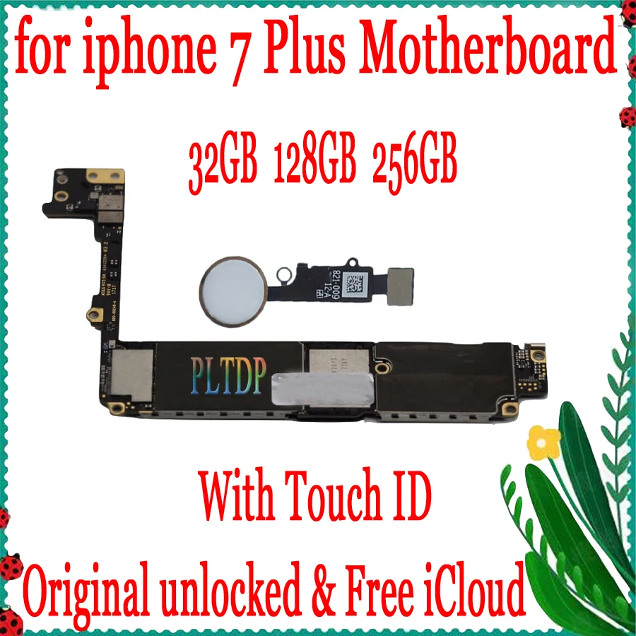 32 Гб 128 ГБ 256 для iphone 7 Plus 5 дюймов материнская плата с сенсорным ID оригинальная