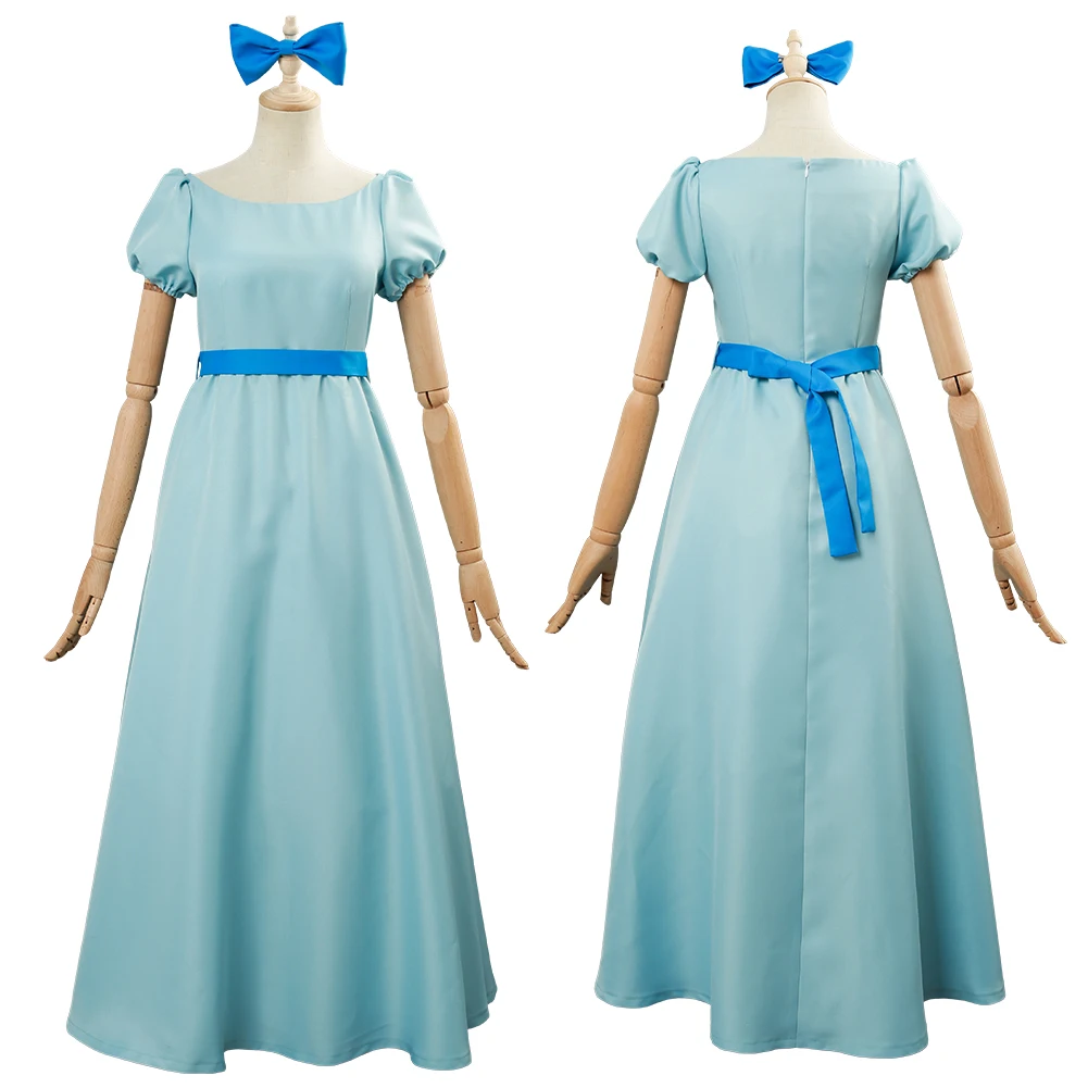 

Movie Peter Pan Wendy Cosplay Costume Blue Princess Dress Adult Women Girls Outfits Halloween Carnival Suit