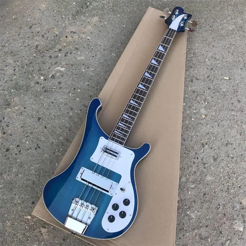 Rick 4003 modelo Ricken 4 cuerdas cuerpo de Ceniza con cuello a través bajo eléctrico guitarra Океанский bluecolor Envio