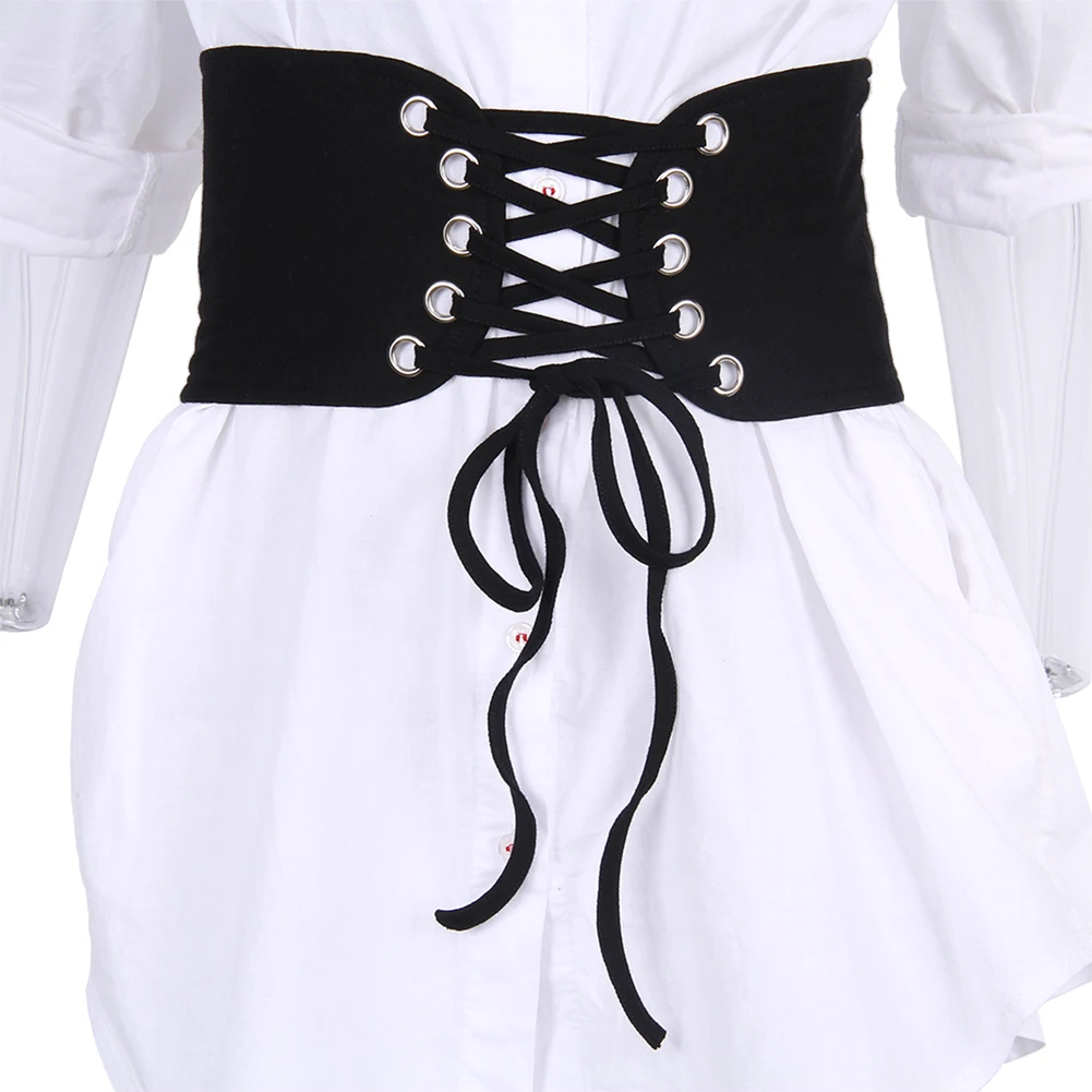

Hot Sale Fashion Women's Vintage Lace Up Stretch Waist Belt Wide Elastic Corset Waistband Slim Fit Unique Elegant Accessories