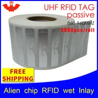 uhf tag sticker alien 9654 9954 wet inlay epc6c 915mhz868mhz860 960mhz higgs9 5000pcs free shipping adhesive passive rfid label