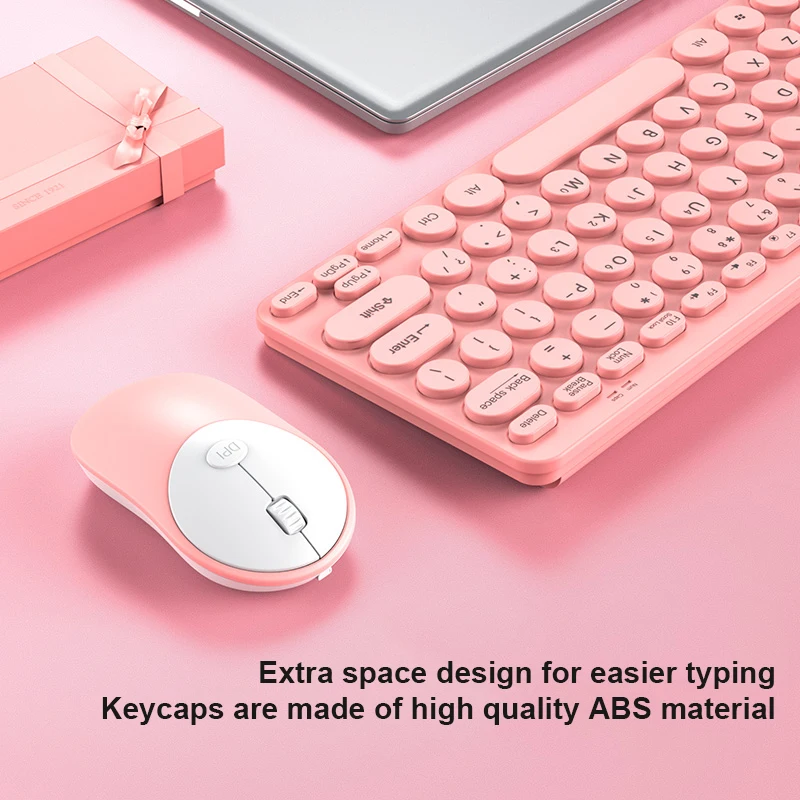 2 4G беспроводная Bluetooth ретро круглая клавиатура Keycup Беспроводная Бесшумная