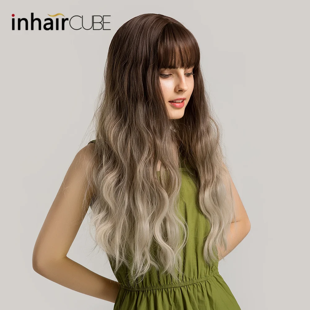 Inhaircube 24 &quotпастельный парик женские парики Омбре синтетические волосы длинные