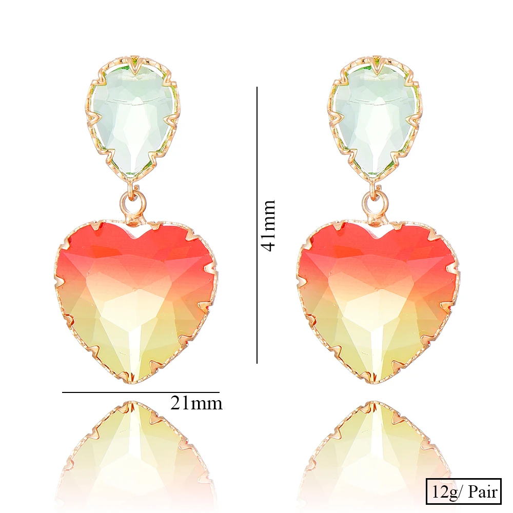

SISCATHY 2020 Shiny Trendy Cute Heart dangle Earrings For Women Bridal Wedding Daily Party Show Romantic Wedding Birthday Gift