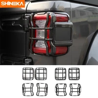 shineka lamp hoods for jeep wrangler jl car tail light cover rear lamp guards protector accessories for jeep wrangler jl 2018 up