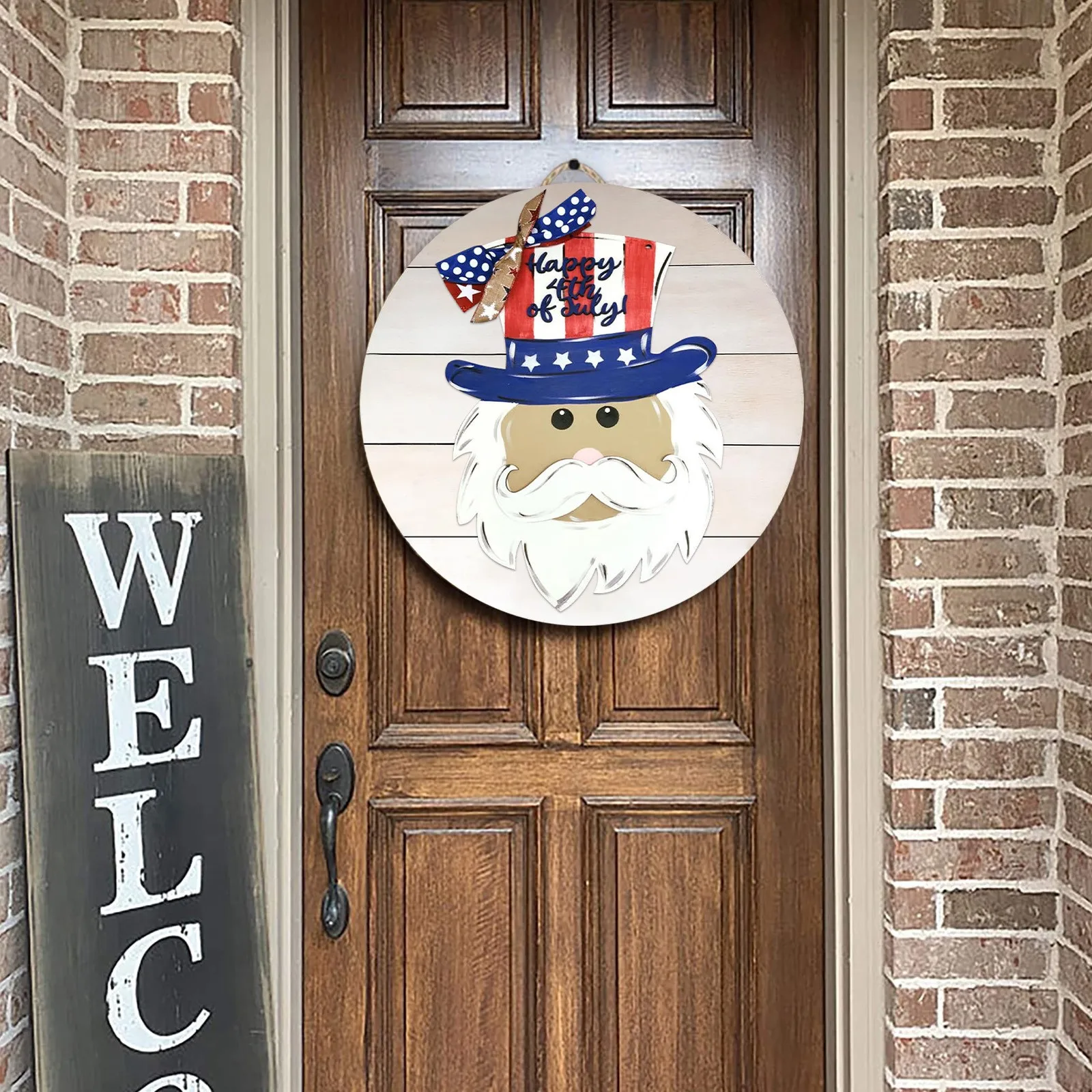 

Washington Head Number listedFront Door Wreath Decor Independence Day Decoration Retro Wall Mounted Home Garden Decoration#40
