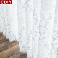 cdiy white embroidery jacquard sheer curtains window tulle curtains for bedroom living room kitchen voile curtains window drapes