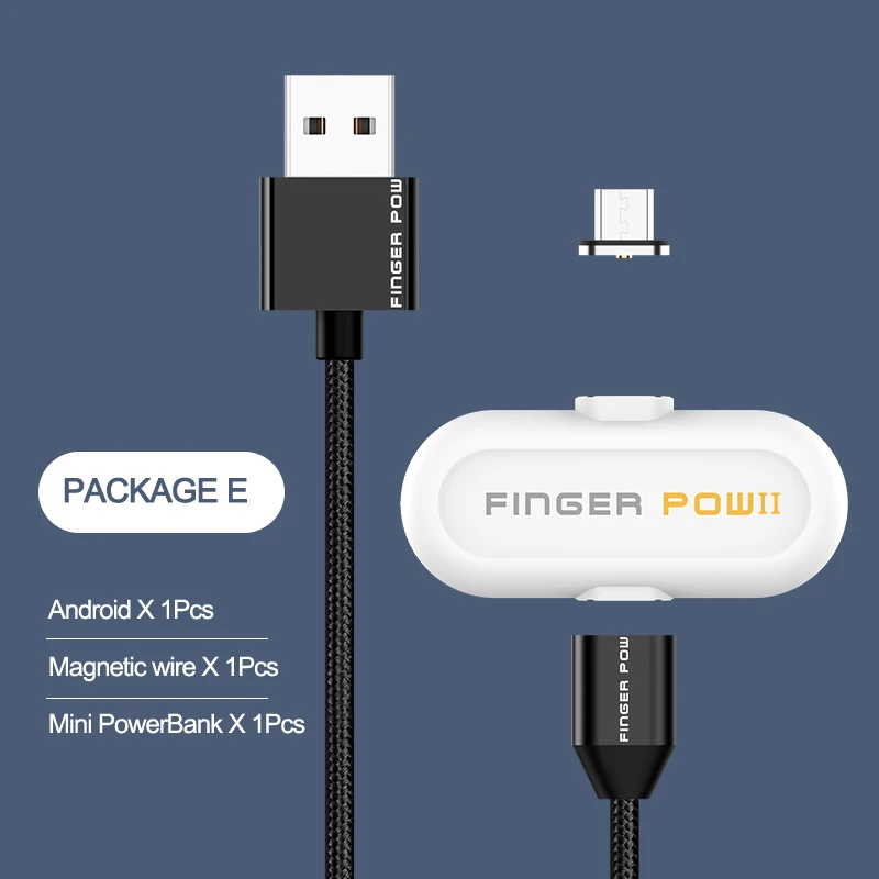 Finger Pow всего 8300 мАч 3 Мини Магнитный внешний аккумулятор для Micro Apple type C большой емкости зарядная док-станция с магнитным кабелем - Цвет: type 3