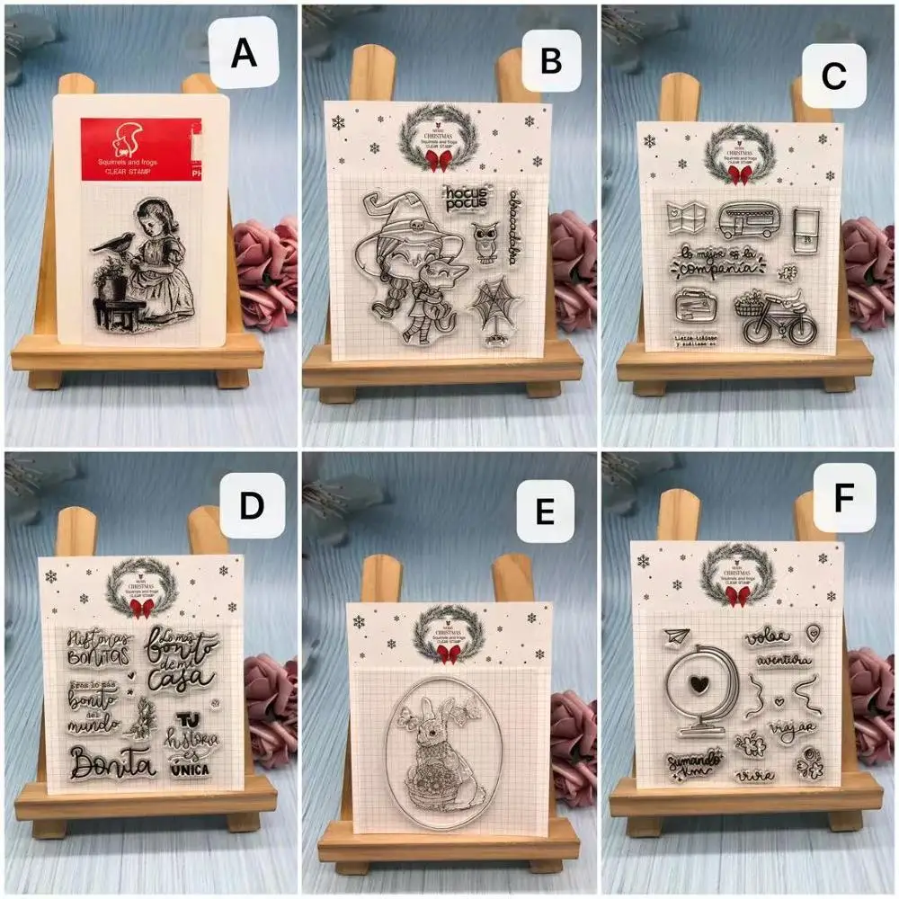 Испанские буквы и прозрачные штампы французский текст DIY скрапбук альбом карты