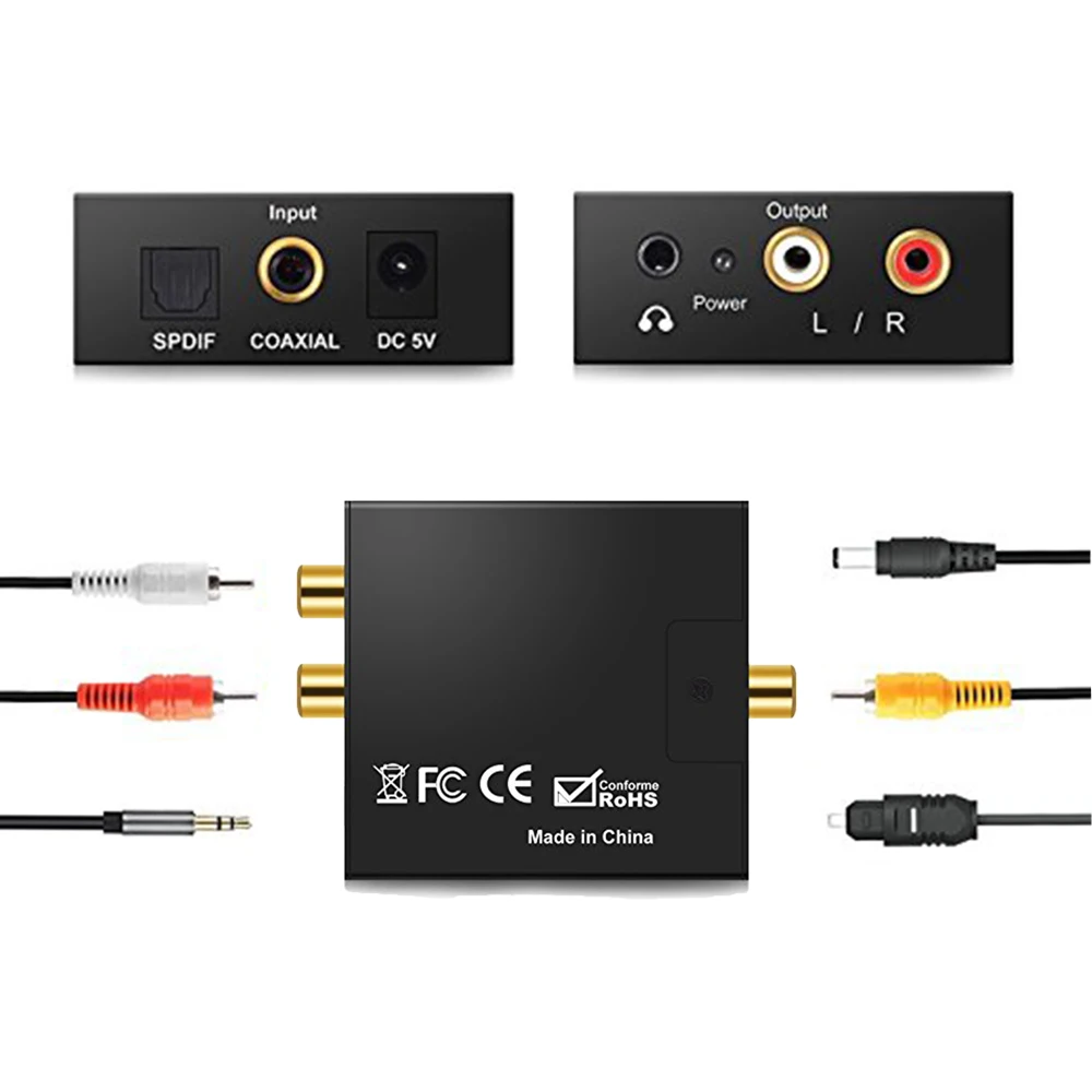 Аудио декодер с цифровым и аналоговым разъемом 3 5 мм коаксиальный Оптический