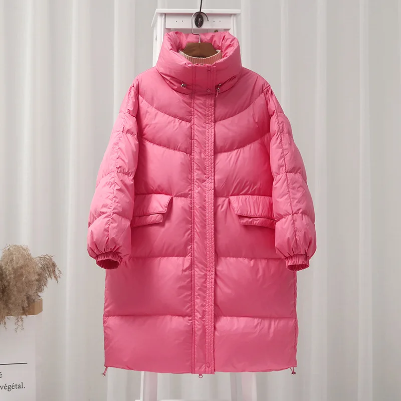 

Куртка женская зимняя на утином пуху, длинная, теплая