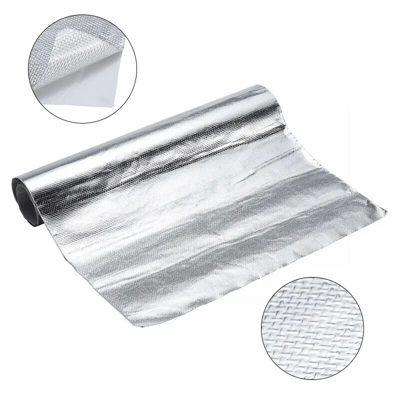 

1 Pcs Heat Shield 12\"x24\" Barrier Aluminum Fiberglass Cloth Parts Pro Tool With Adhesive Layer A+