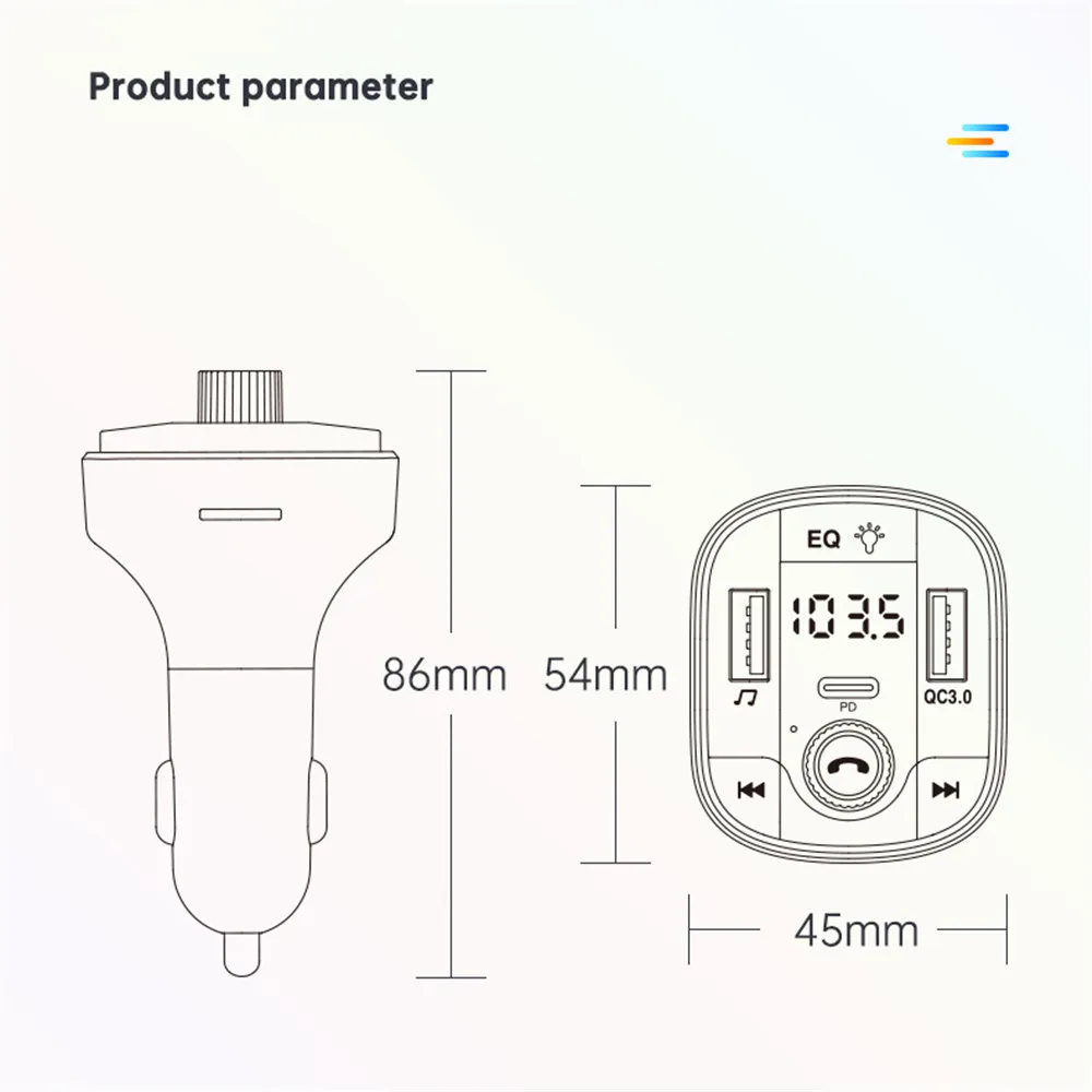 Fm-передатчик Bluetooth 5 0 адаптер красочный автомобиль Mp3 плеер Громкая связь с 2