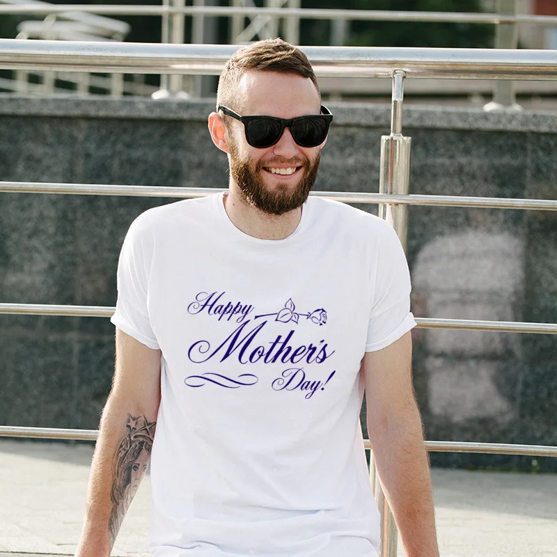 

New Coming Happy Mother S Day Printing Autumn Tops Shirt Hip hop Round Neck T-Shirt Summer Loose Summer Tee Shirt For Adult