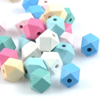 unfinished multicolour geometric spacer wooden beads 1520mm color faceted loose wood bead for jewelry make diy craft accessorie